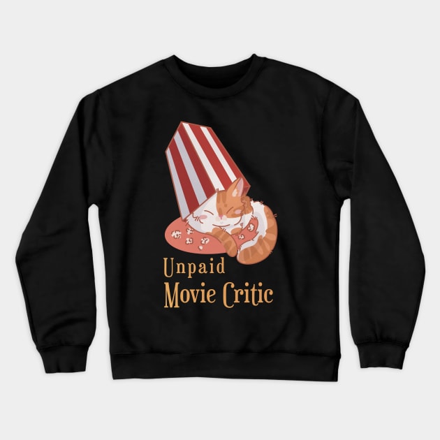 Unpaid Movie Critic - Red and white sleeping cat Crewneck Sweatshirt by Feline Emporium